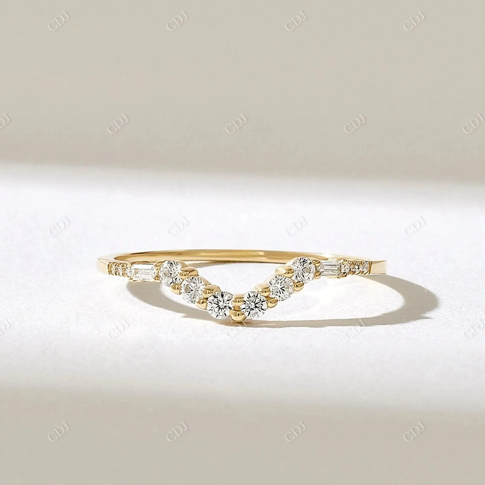 0.20CTW Cluster Lab Grown Diamond Curve Wedding Band