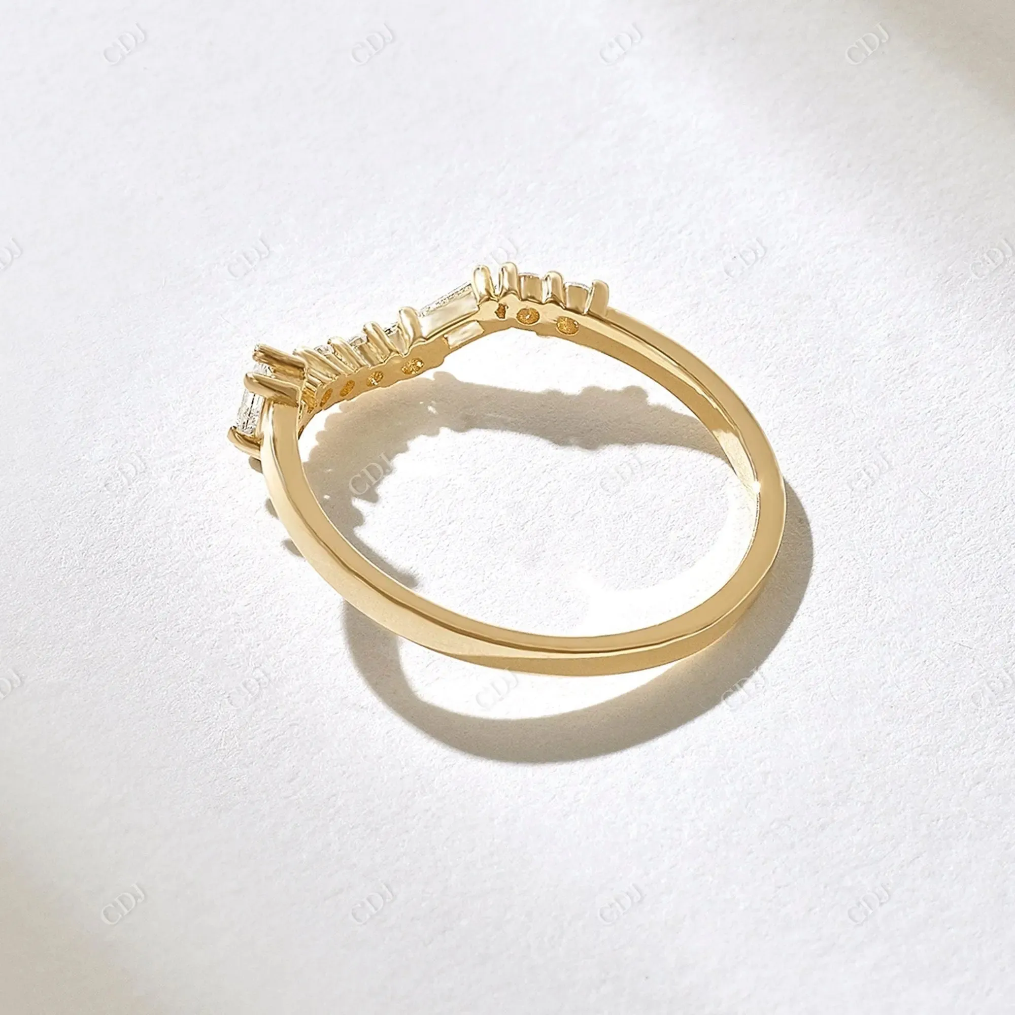 0.20CTW Cluster Lab Grown Diamond Curve Wedding Band