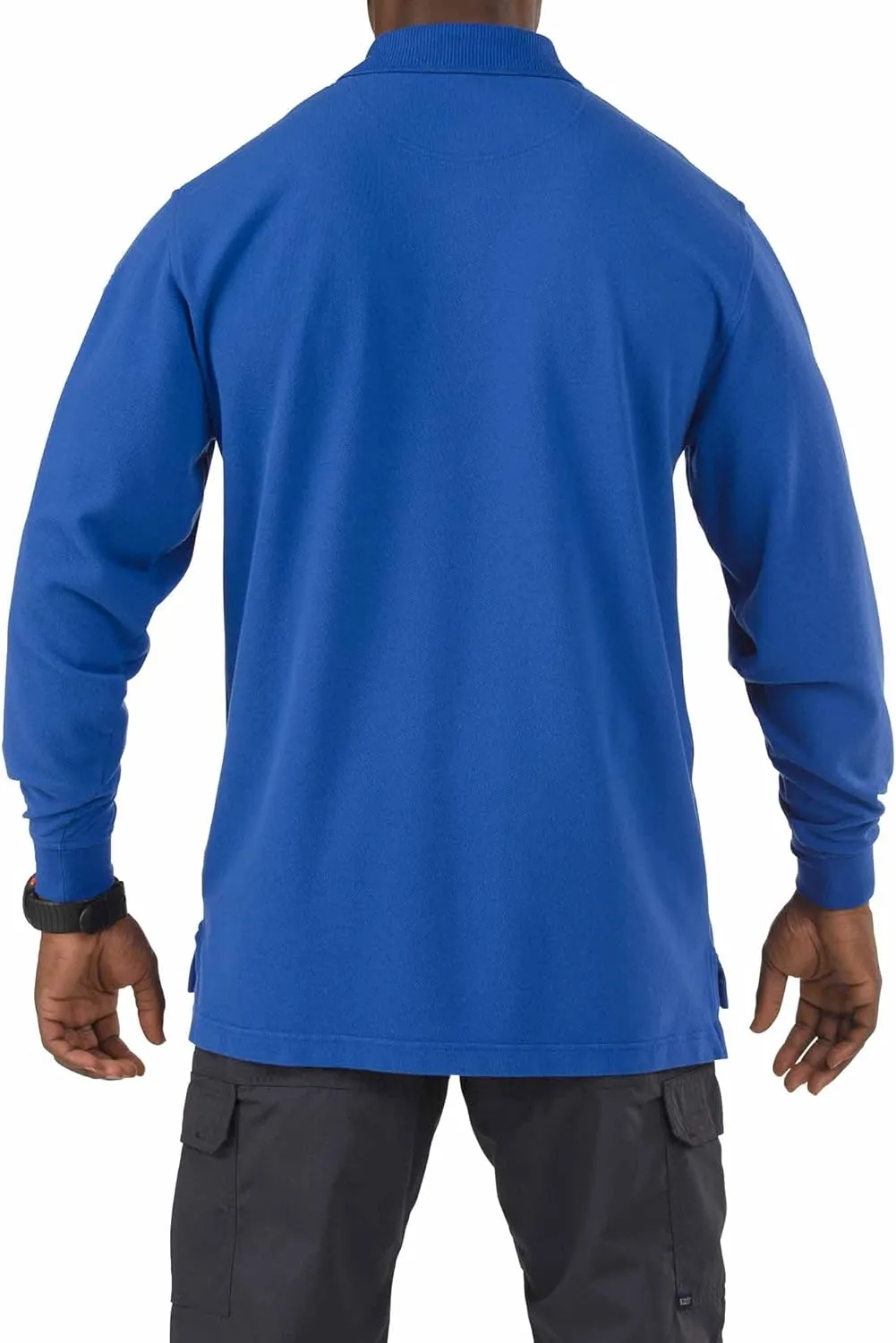 5.11 Tactical Professional Long Sleeve Polo Shirt, Cotton Pique Knit, Reinforced Seams, Style 42056