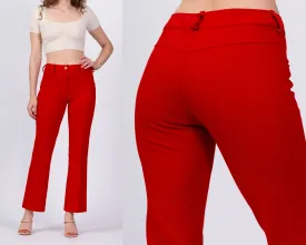 70s Red Mid-Rise Pants - Small