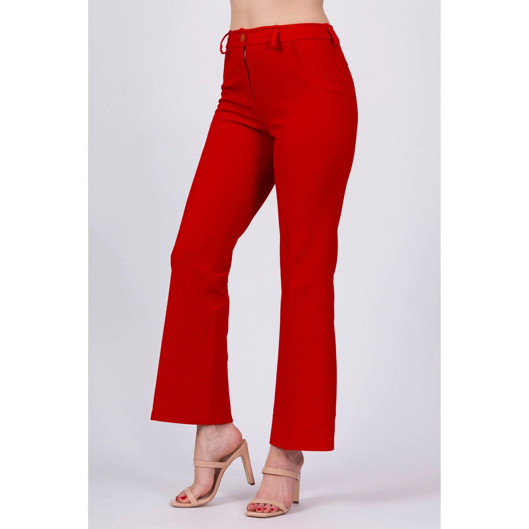 70s Red Mid-Rise Pants - Small