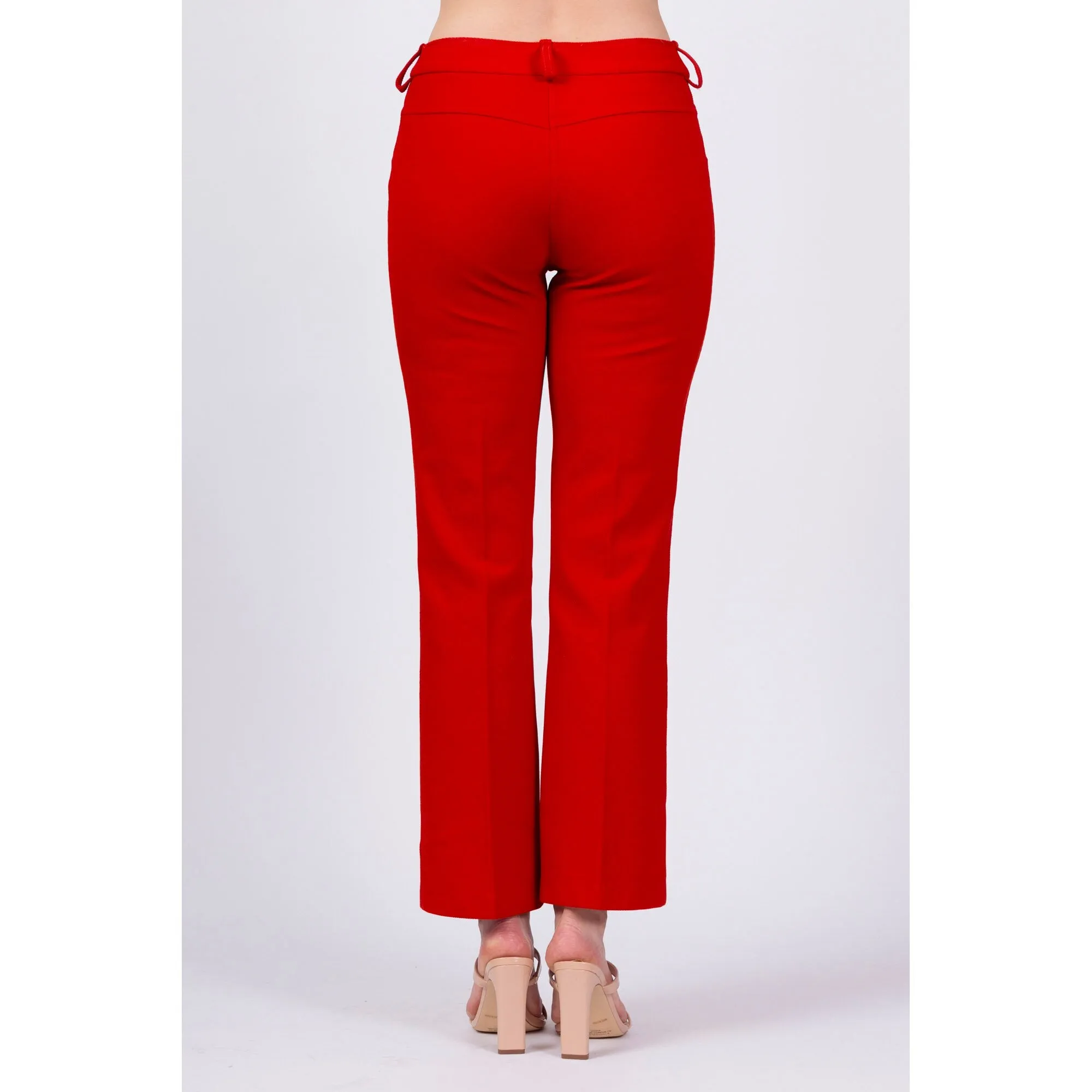 70s Red Mid-Rise Pants - Small