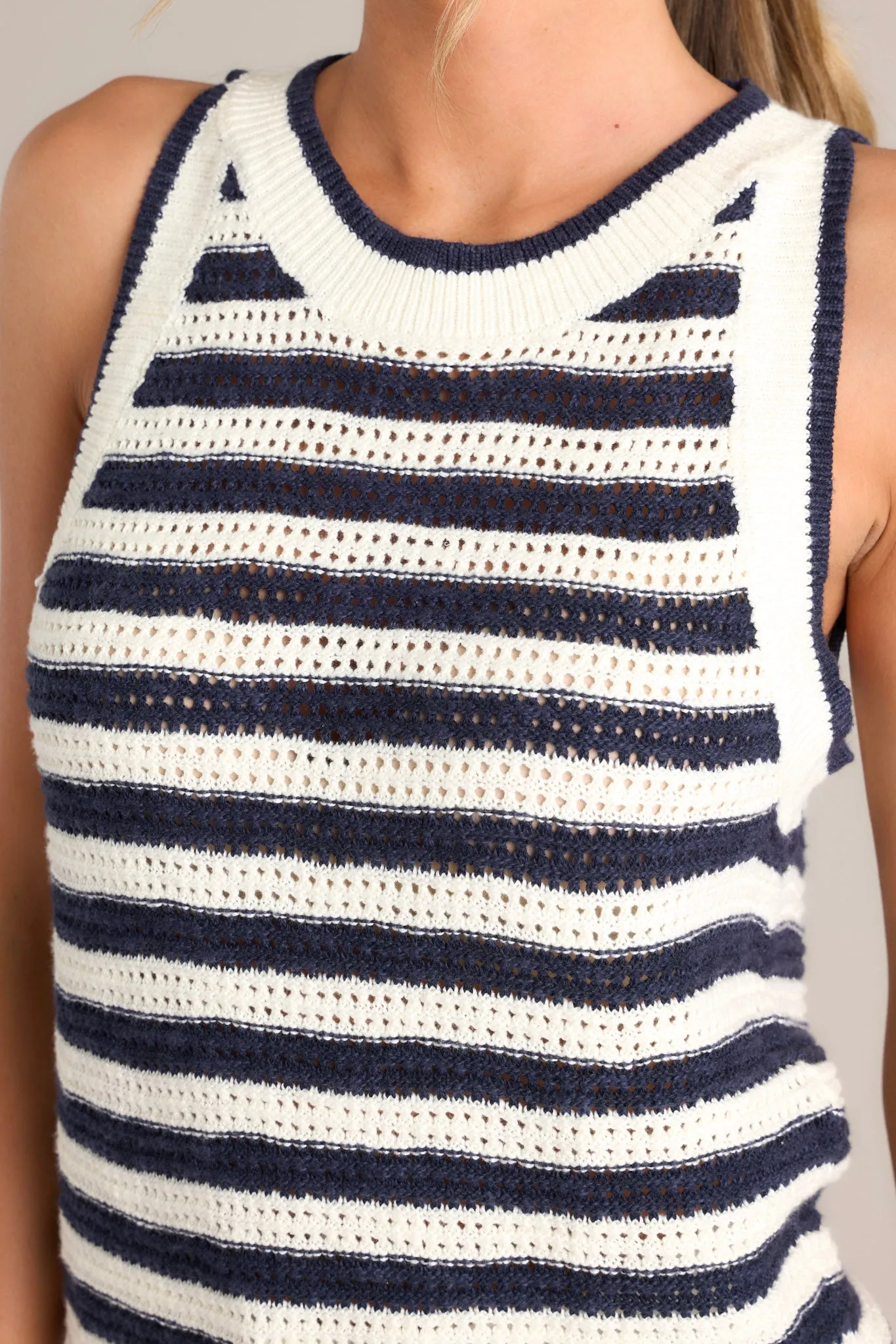 Anchors Away Navy Stripe Knit Tank
