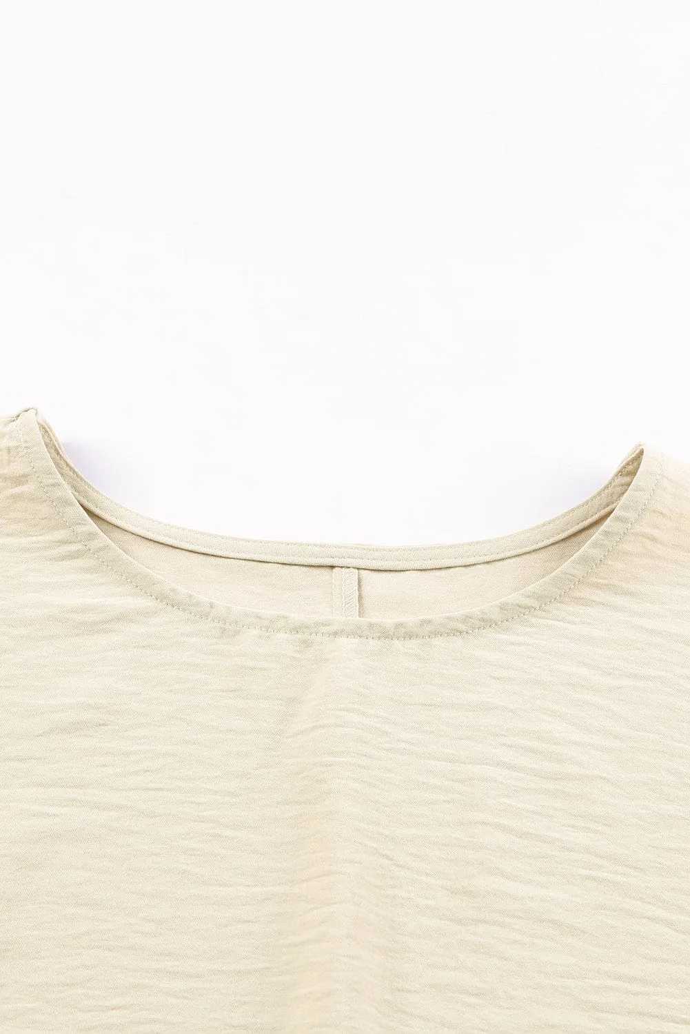 Apricot Smocked Cuff Shift Blouse