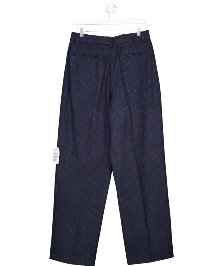 ASOS Blue Navy Pinstripe Trousers W30