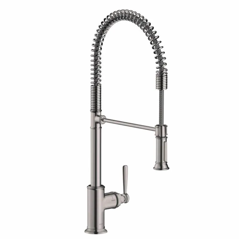 Axor 16582001 Montreux Single Handle Semi-Pro Kitchen Faucet with Toggle Spray Diverter in Chrome