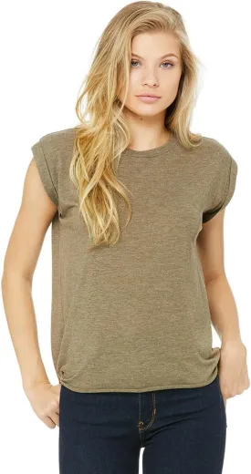 Bella   Canvas Women's Flowy Muscle Tee with Rolled Cuff