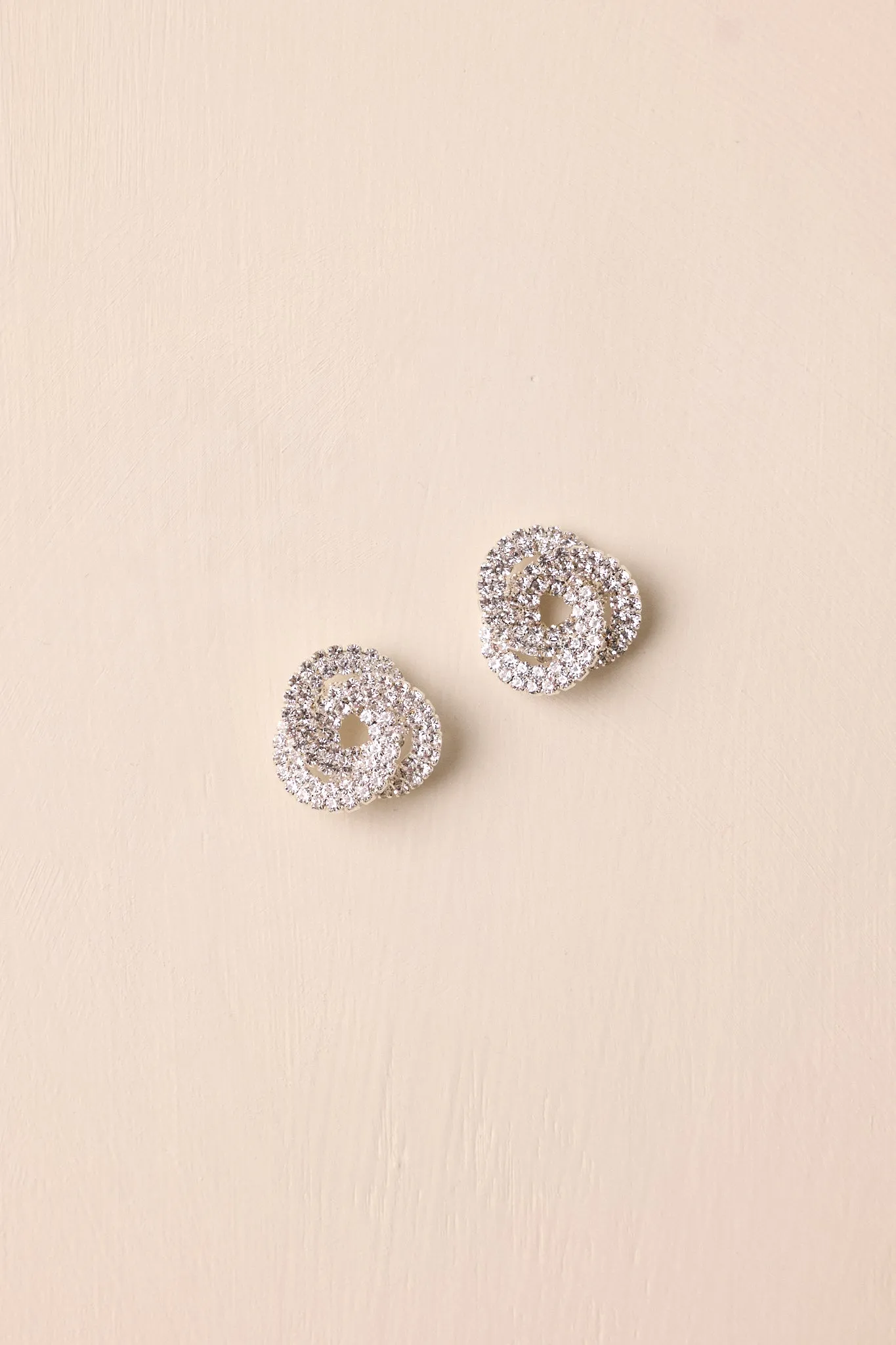 Beneath The Sky Rhinestone Encrusted Knot Earrings