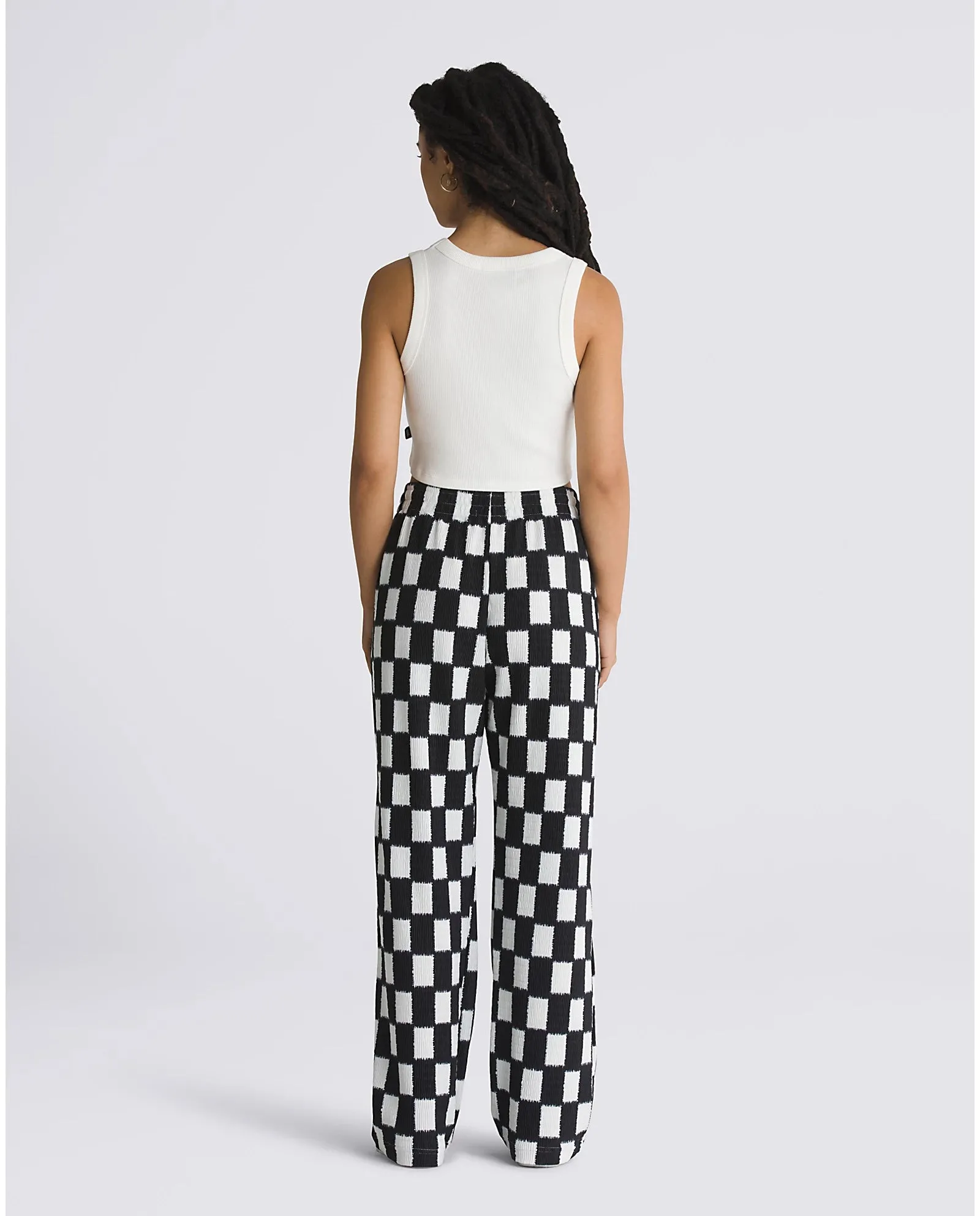Benton Checker Easy Trousers in Black & Marshmallow