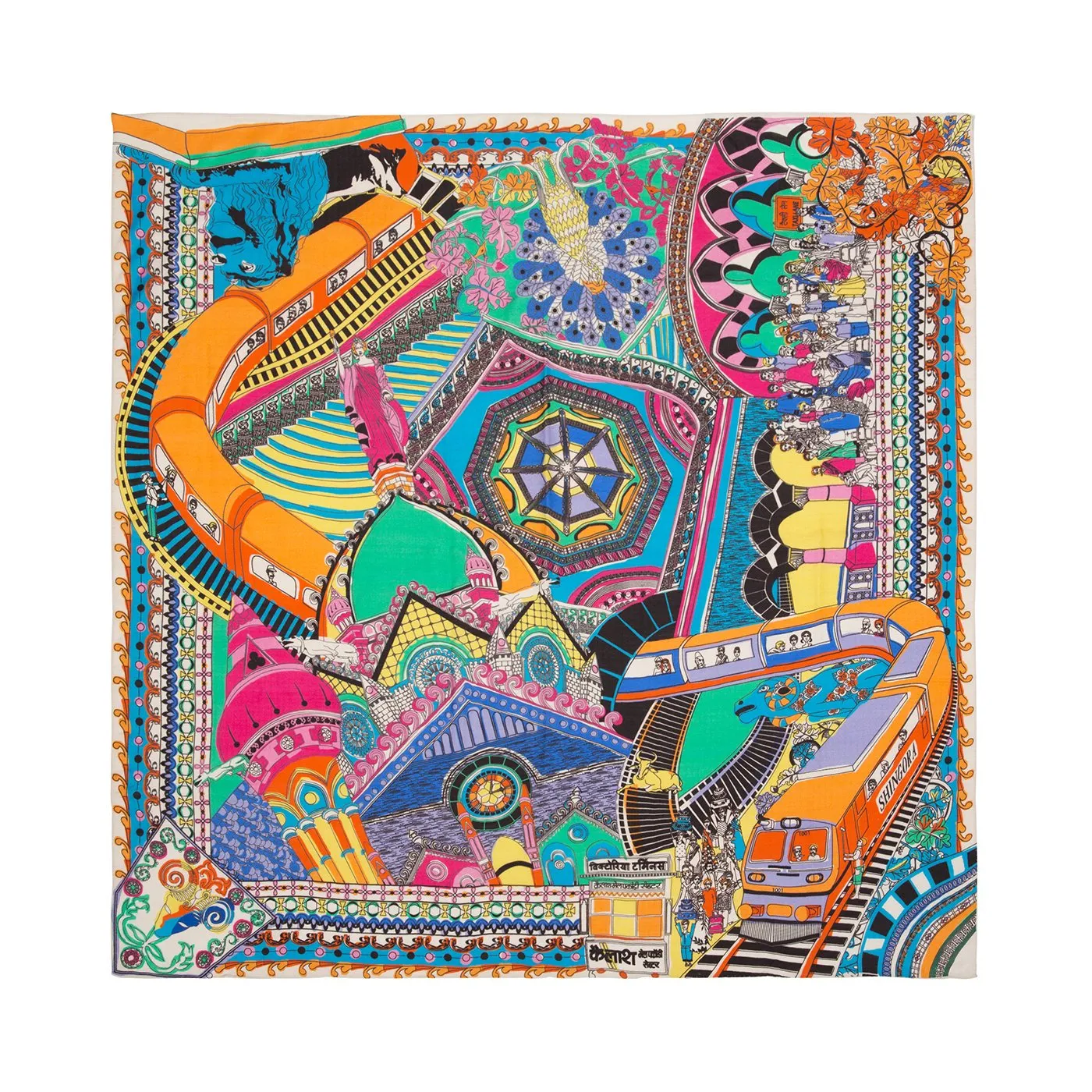 Big Victoria Terminus Square Scarf