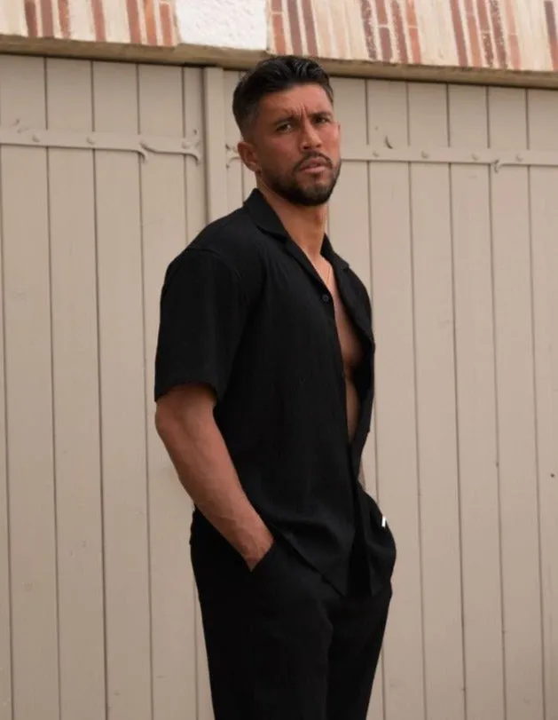Black Seersucker Shirt