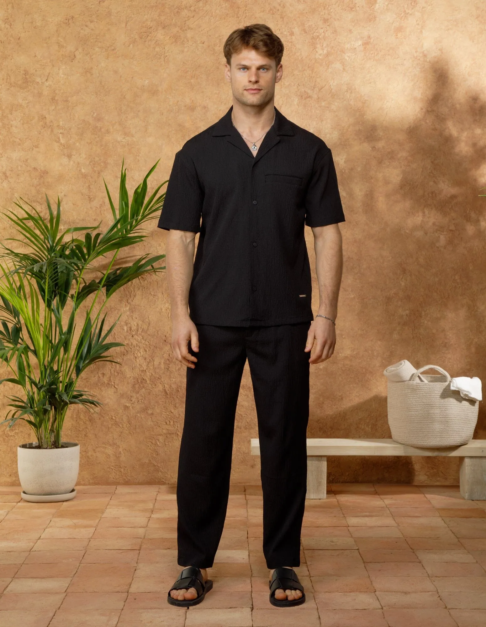 Black Seersucker Shirt