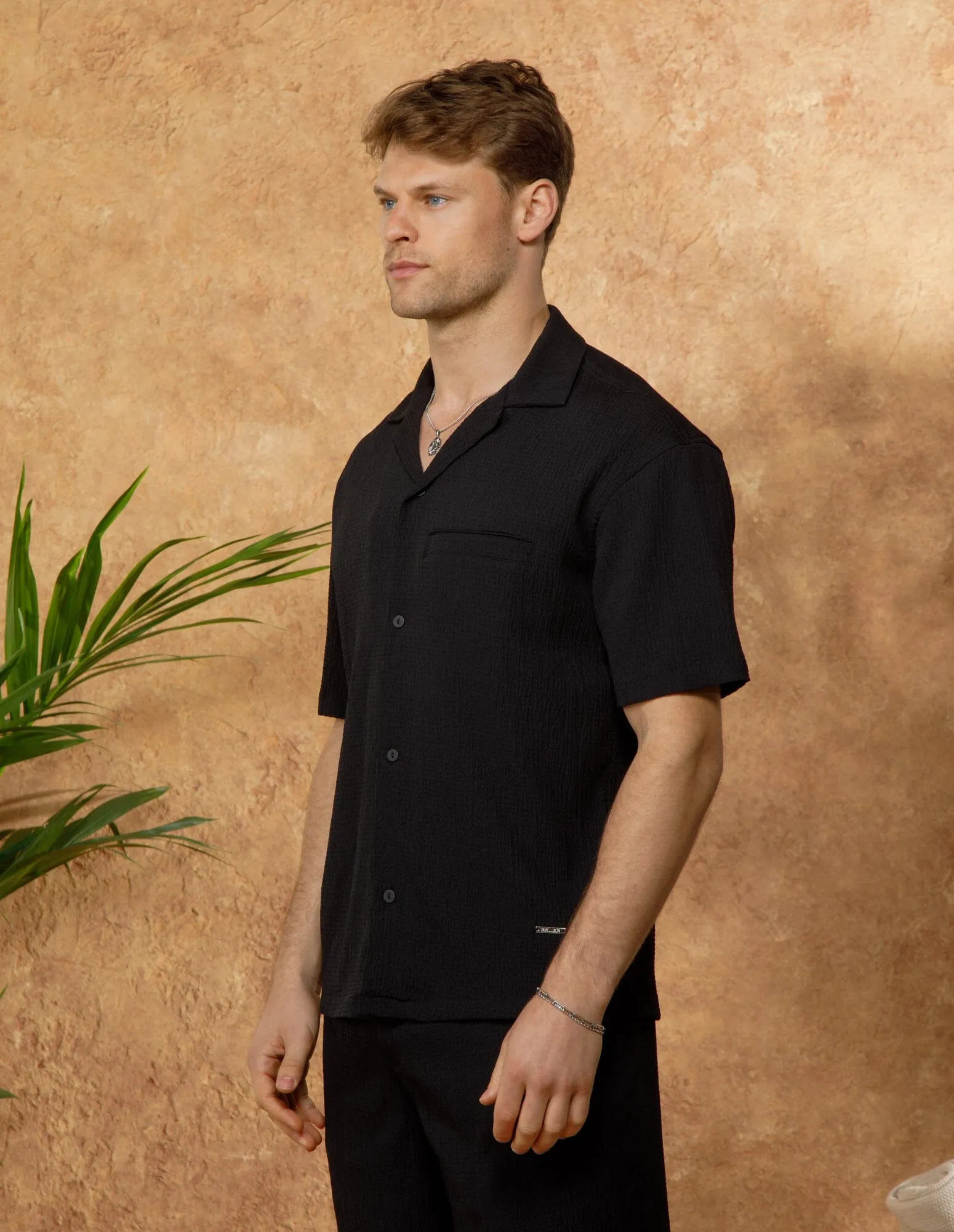 Black Seersucker Shirt