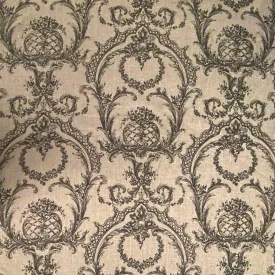 Black Vintage Look 100% Linen Fabric