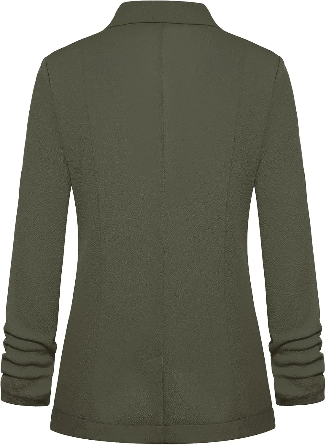 Blazers for Women Dressy Casual Ruched 3/4 Sleeve Lapel Button Work Office Cardigan Suit Jacket with Pockets