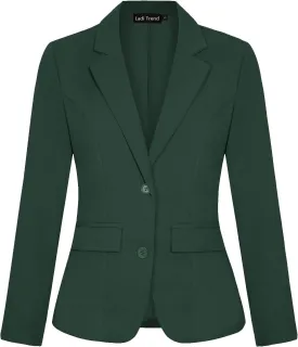 Blazers for Women Long Sleeve Notch Lapel Button Front Blazer Casual Work Office Suit Jackets with Pockets