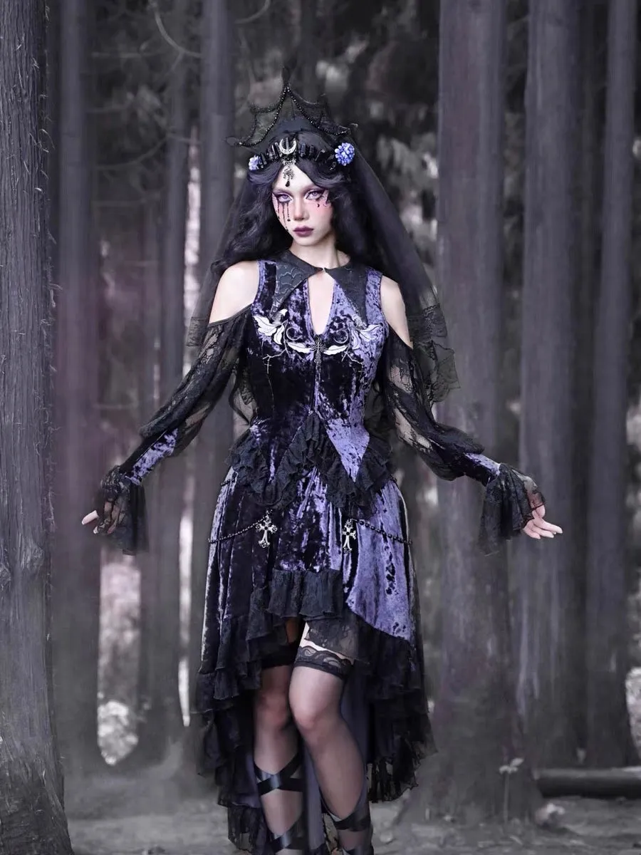 [Blood Supply]Lunar Deity French Off-Shoulder Halloween Top