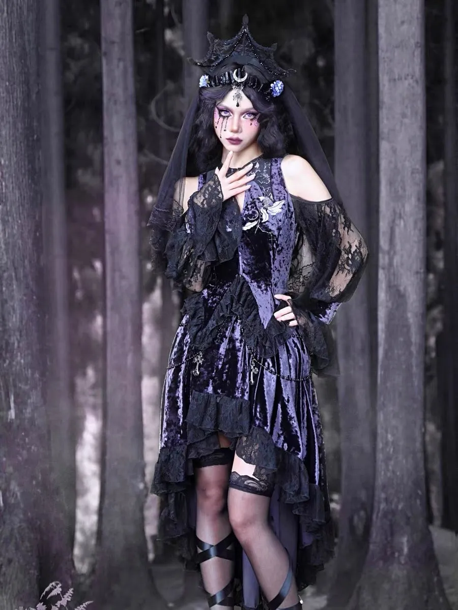 [Blood Supply]Lunar Deity French Off-Shoulder Halloween Top