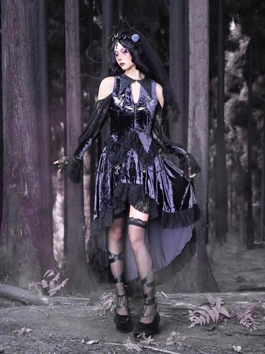 [Blood Supply]Lunar Deity French Off-Shoulder Halloween Top