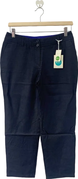 Boden Navy Linen Trousers UK 8P