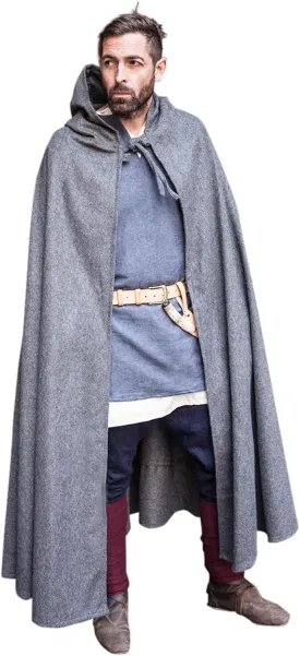 Burgschneider - Wool Hooded Cloak Hibernus - Wool for Historical Costume Clothing Larp SCA