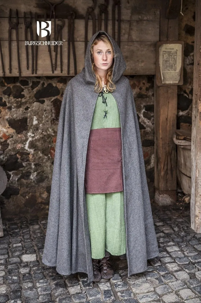 Burgschneider - Wool Hooded Cloak Hibernus - Wool for Historical Costume Clothing Larp SCA
