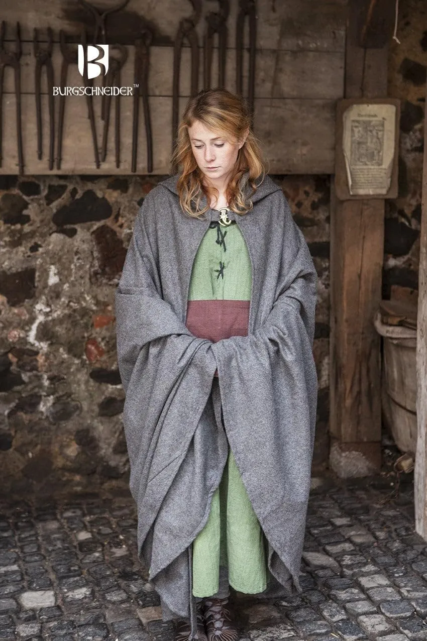 Burgschneider - Wool Hooded Cloak Hibernus - Wool for Historical Costume Clothing Larp SCA