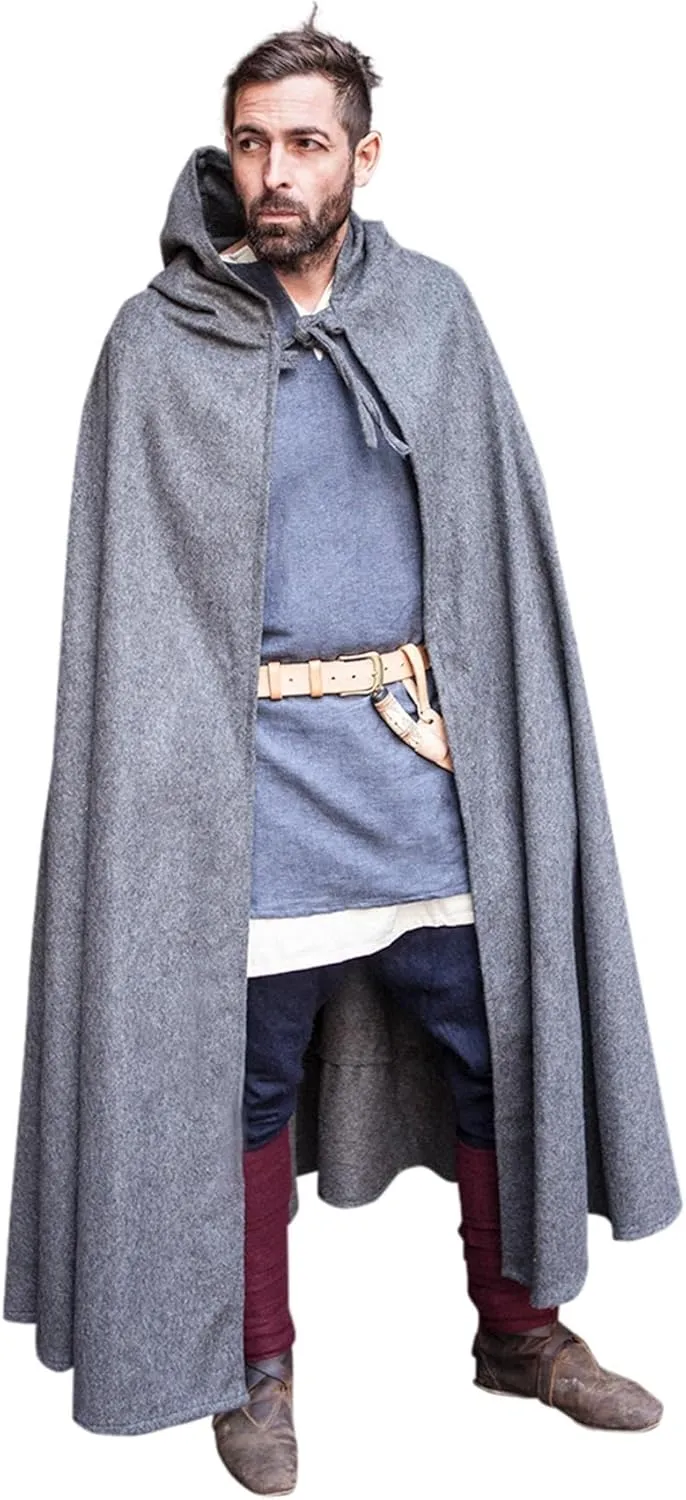 Burgschneider - Wool Hooded Cloak Hibernus - Wool for Historical Costume Clothing Larp SCA