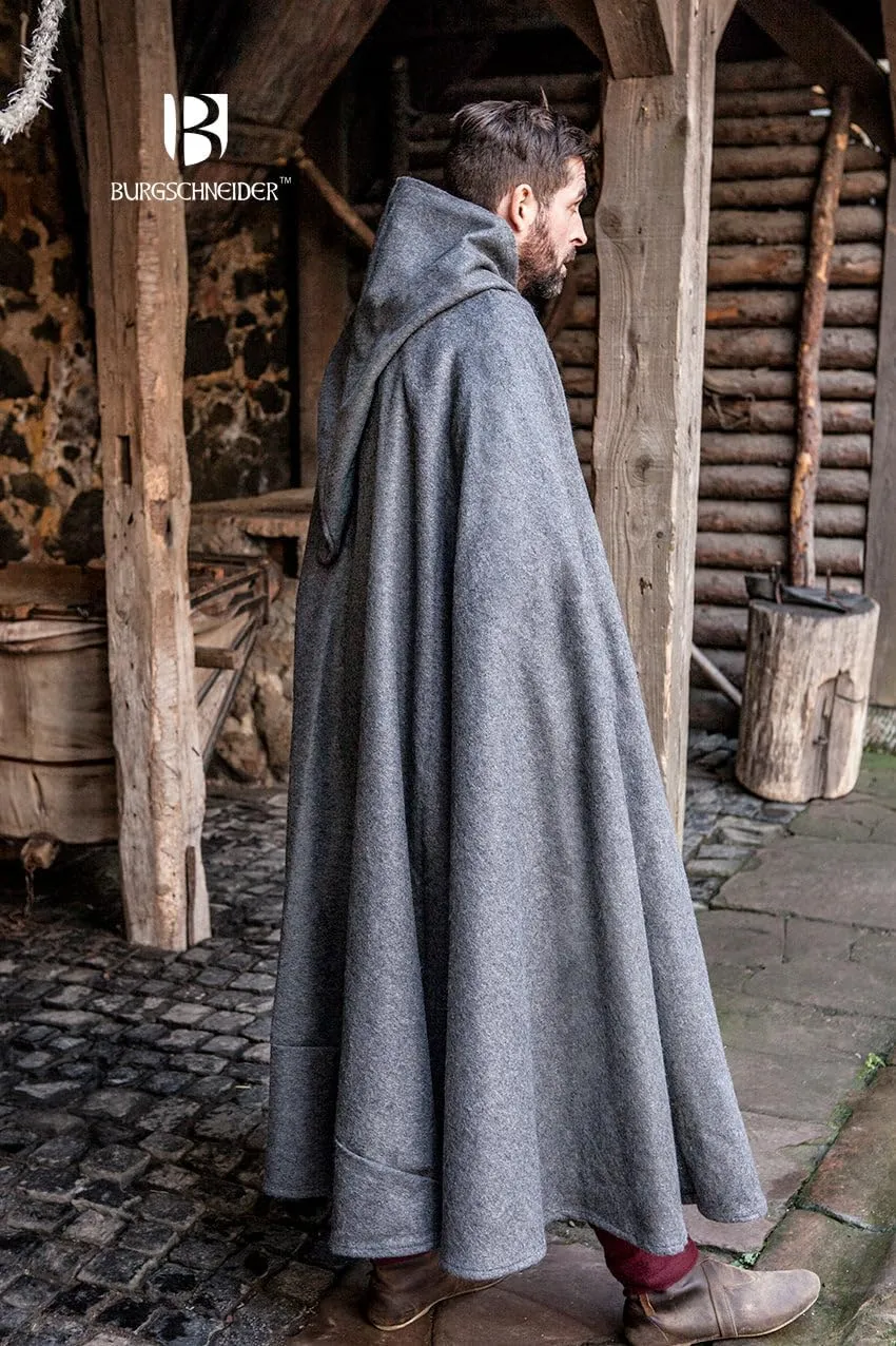 Burgschneider - Wool Hooded Cloak Hibernus - Wool for Historical Costume Clothing Larp SCA