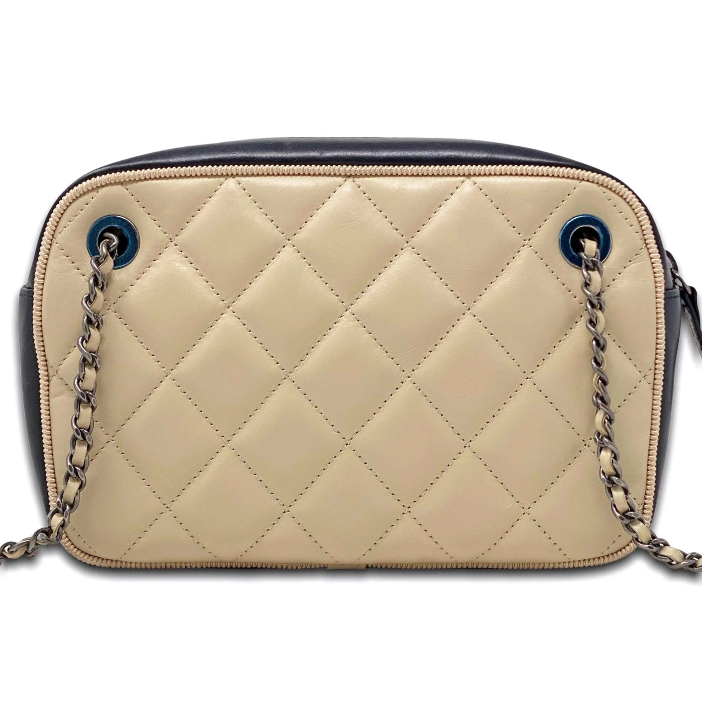 Chanel Beige Calfskin Small Ballerine Camera Bag