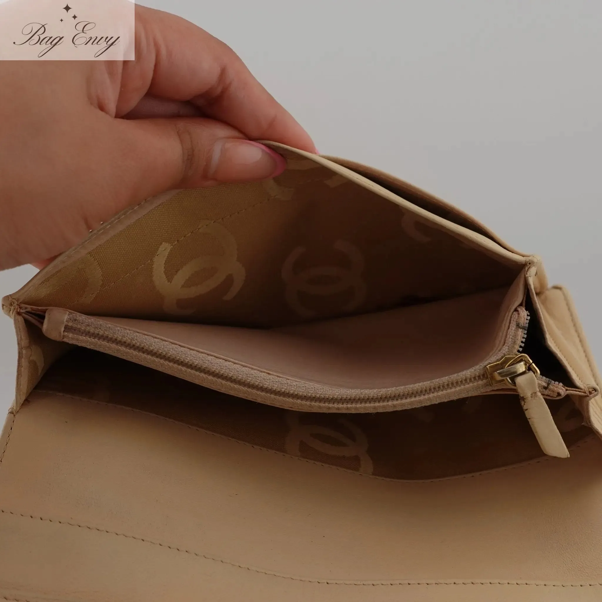 CHANEL Caviar Timeless Bifold Wallet on Chain