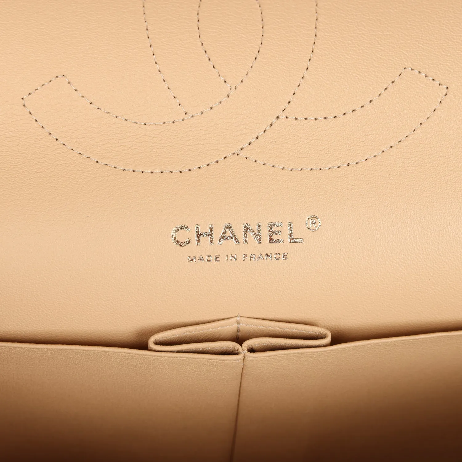 Chanel Jumbo Classic Double Flap Bag Beige Caviar Gold Hardware