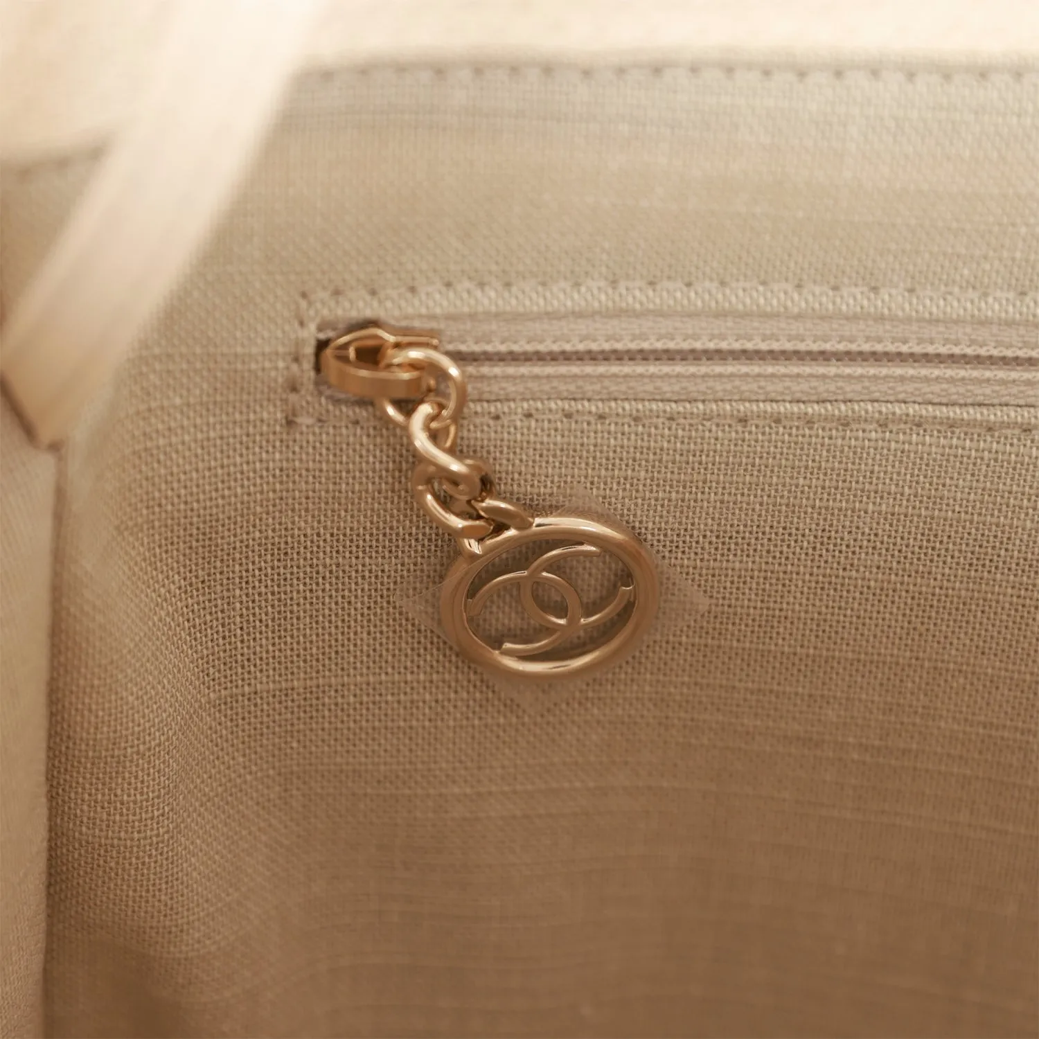 Chanel Large Deauville Shopping Bag White Boucle Light Gold Hardware