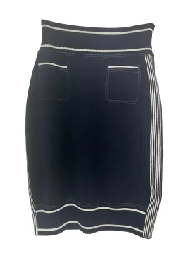 CHANEL O8C Knit Stretch Cotton Skirt Size S NEW