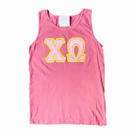 CHI OMEGA DOUBLE APPLIQUE TANK