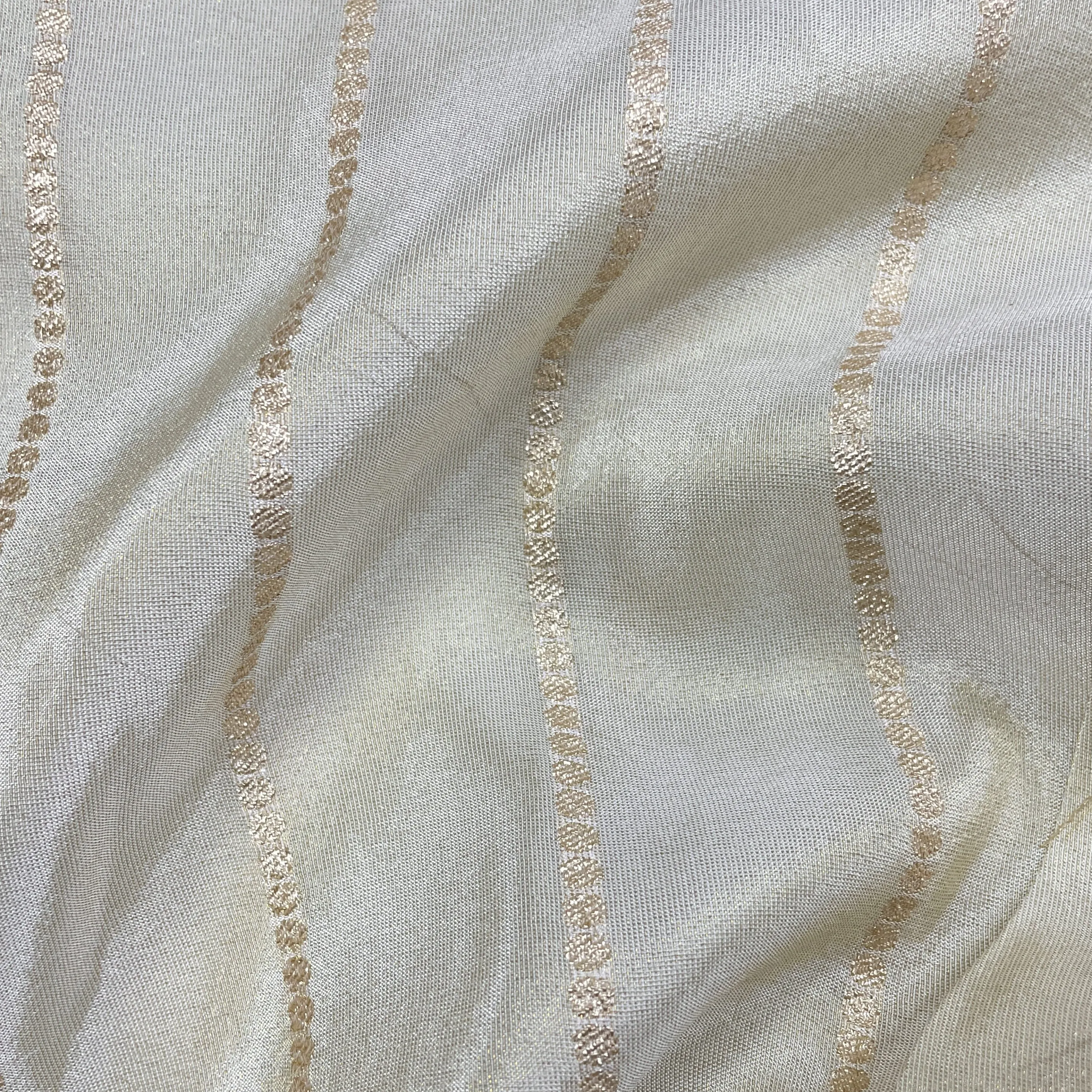 Classic Gold Zari Floral Jacquard Visscos Fabric