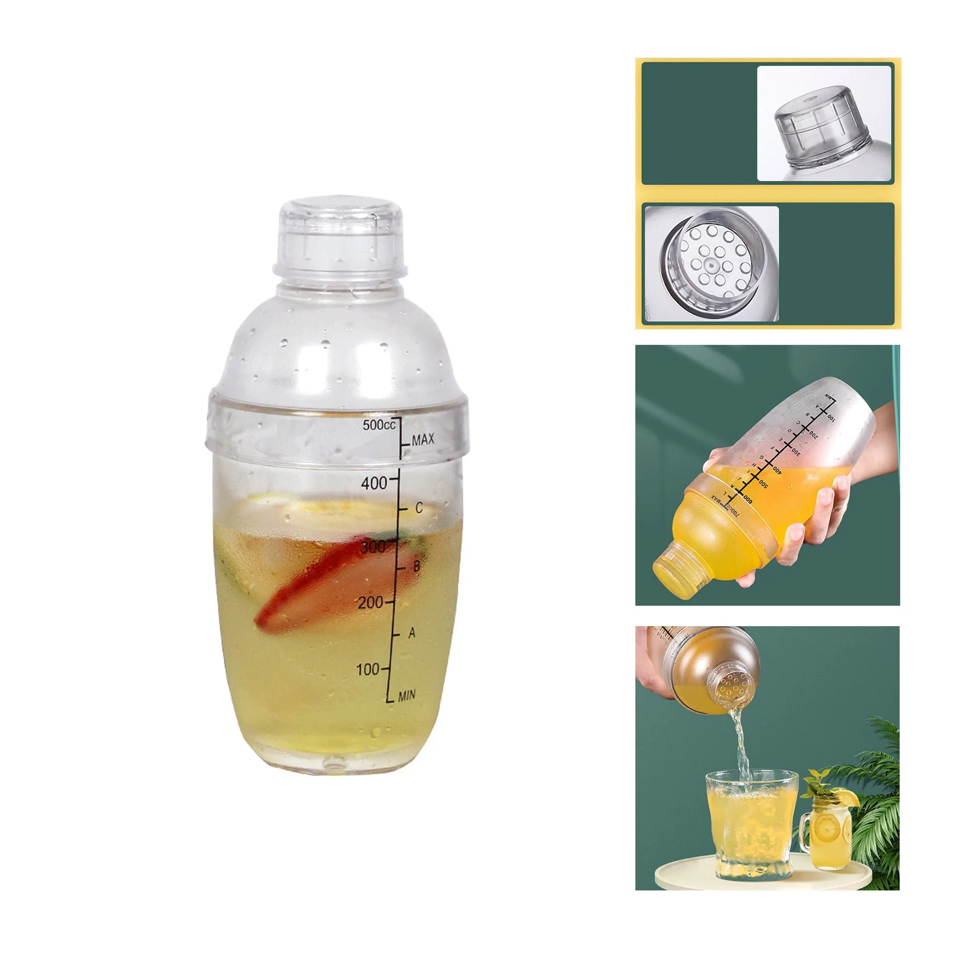 Cocktail Shaker Drink Wine Mixer Food Grade Durable Boba Tea Shaker