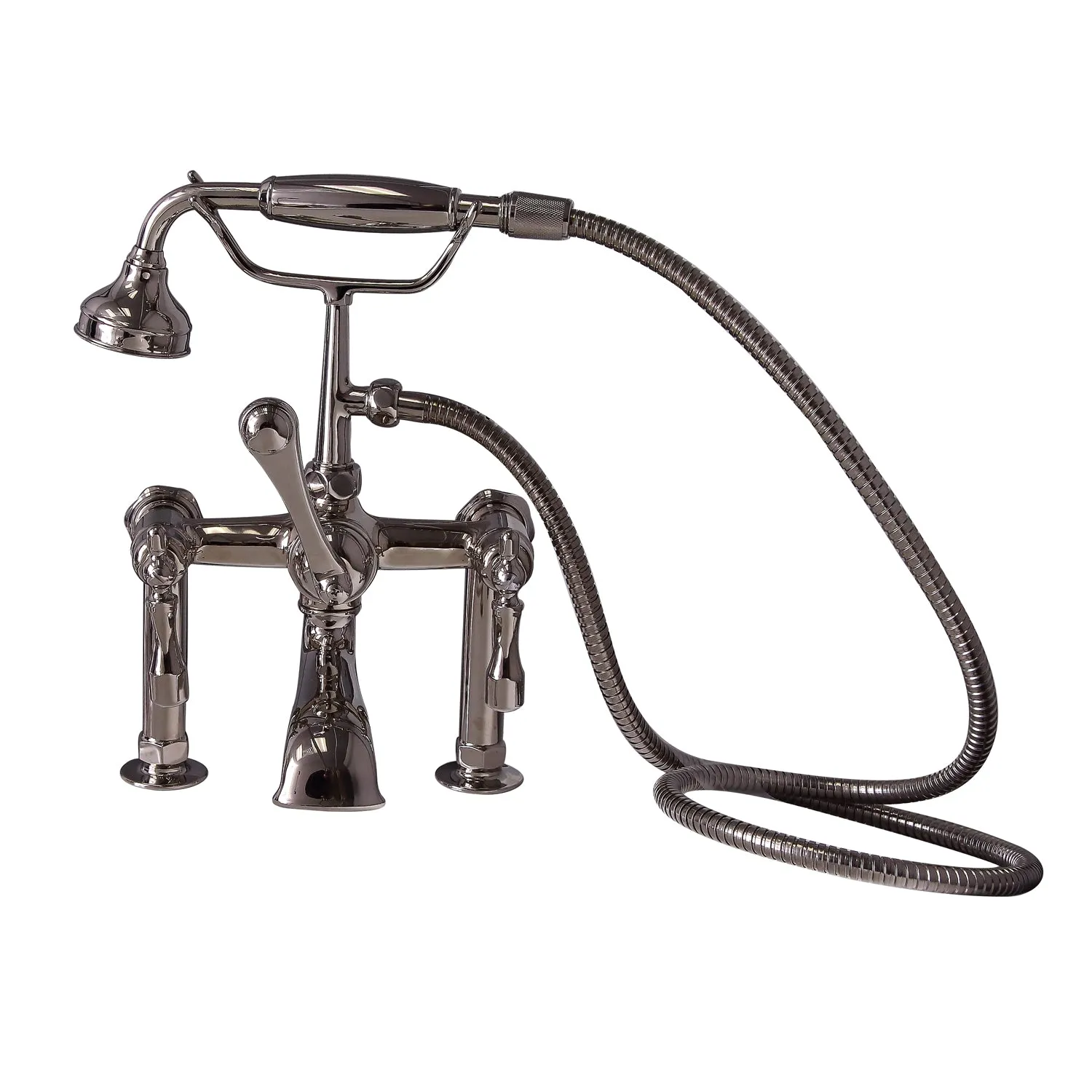 Columbus 61" Cast Iron Double Roll Top Tub Kit-Polished Nickel Accessories
