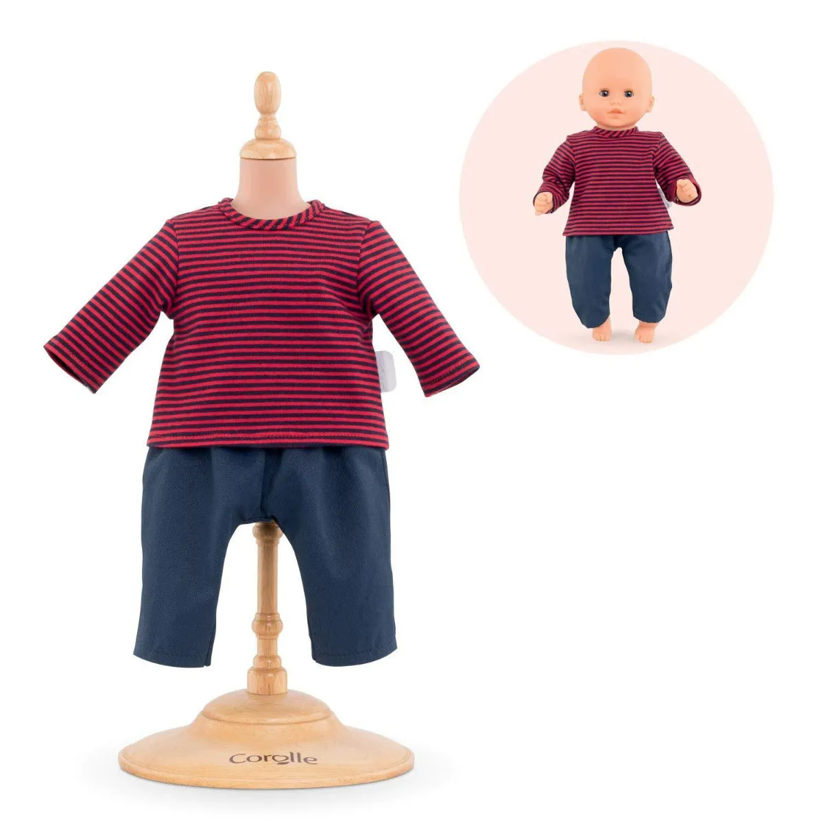 Corolle Pants & Striped T-Shirt - 12-inch