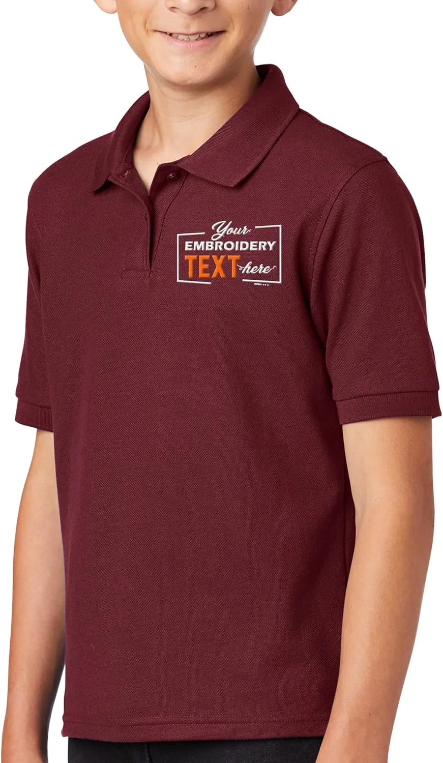 Custom Embroidered Jersey Polo Shirts for Youth Personalized Add Your Own Text