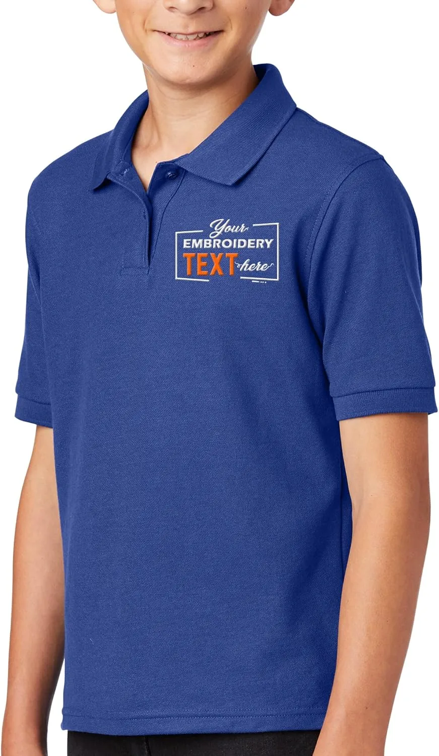 Custom Embroidered Jersey Polo Shirts for Youth Personalized Add Your Own Text