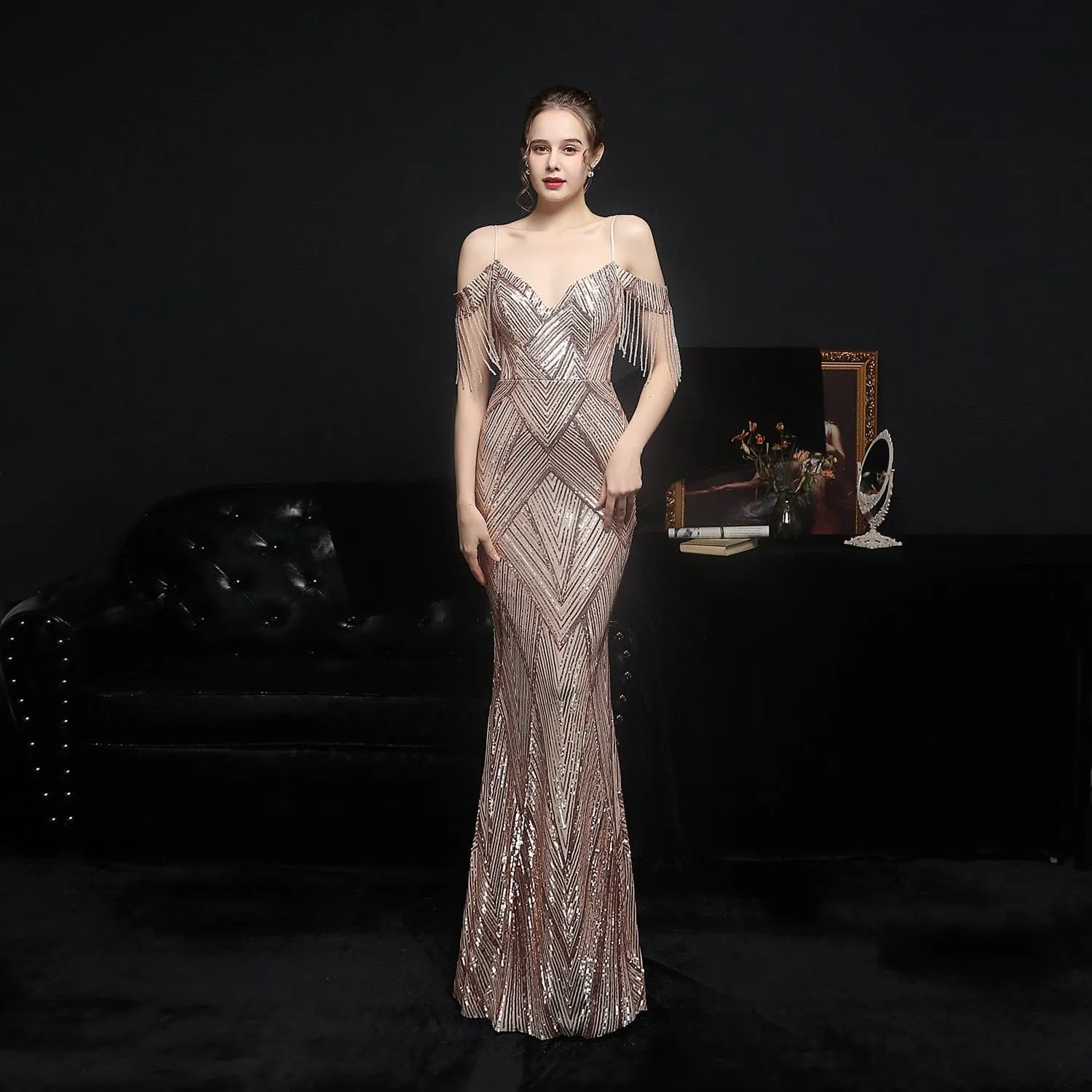 Elegant Off Shoulder Evening Dress