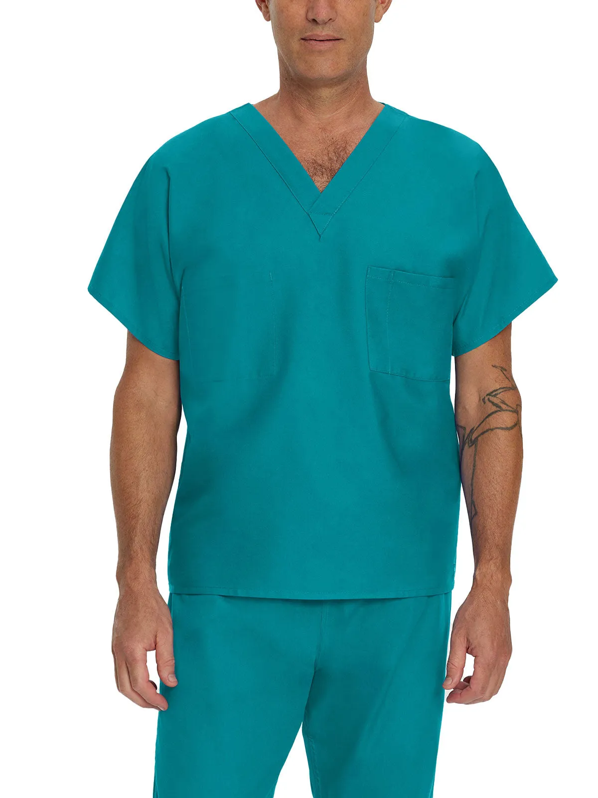 Essentials - Unisex Reversible V-Neck Classic Fit Solid Scrub Top