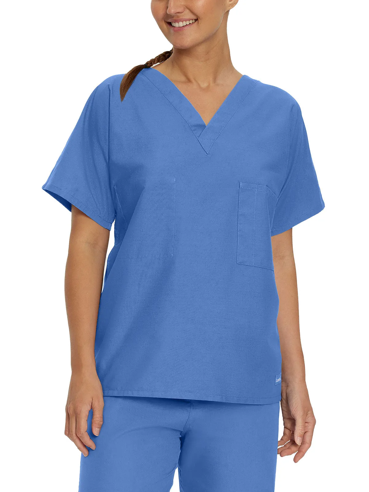 Essentials - Unisex Reversible V-Neck Classic Fit Solid Scrub Top