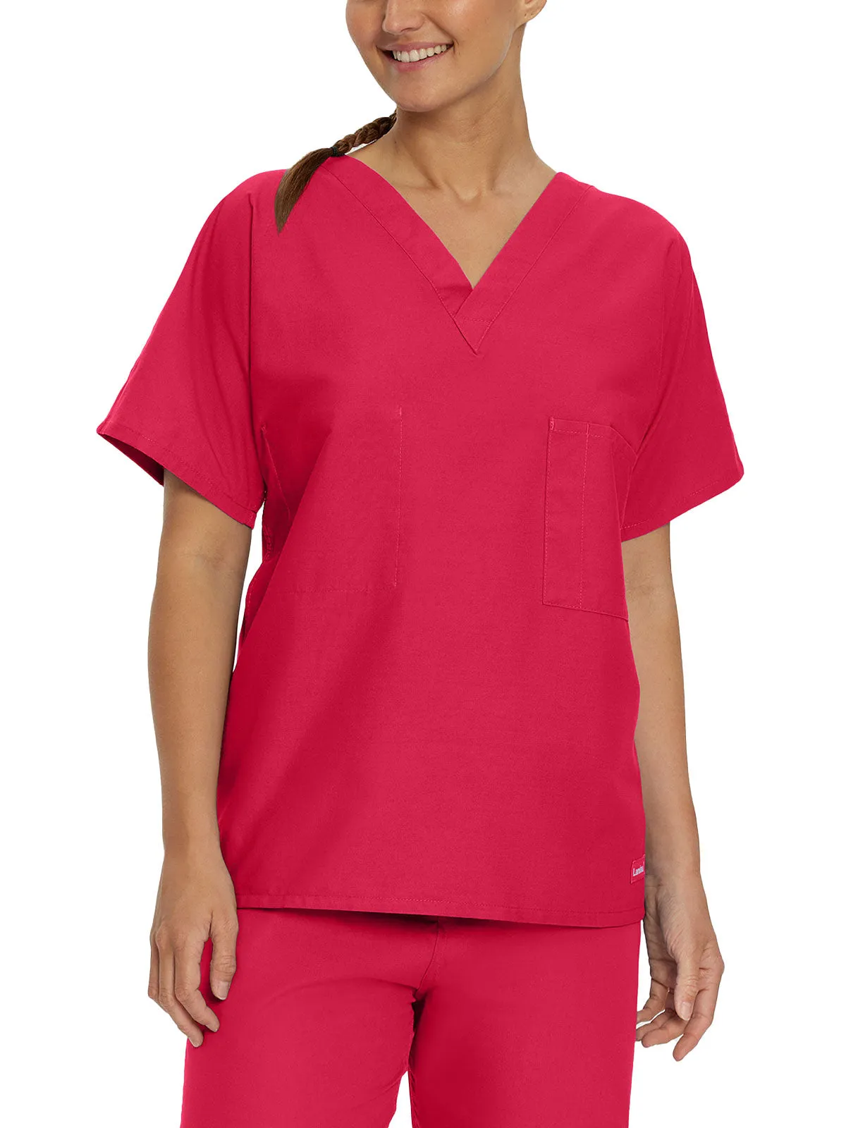 Essentials - Unisex Reversible V-Neck Classic Fit Solid Scrub Top