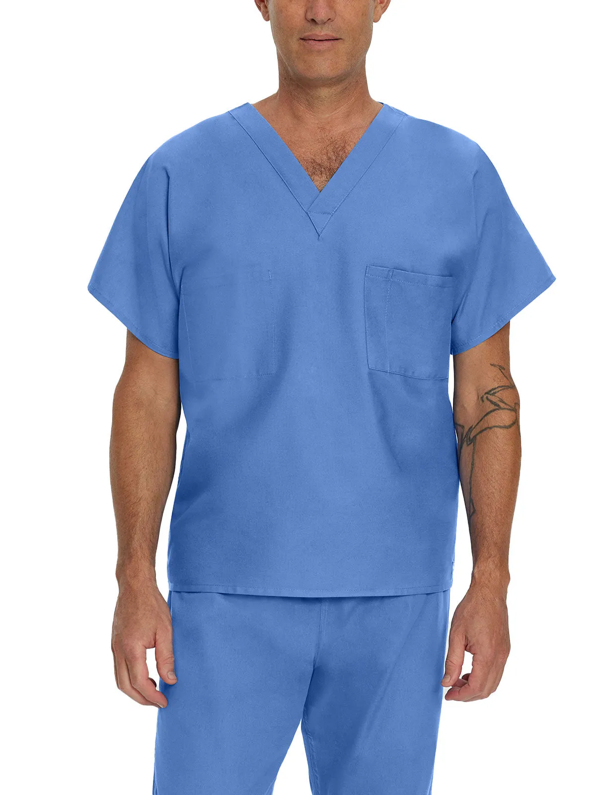 Essentials - Unisex Reversible V-Neck Classic Fit Solid Scrub Top