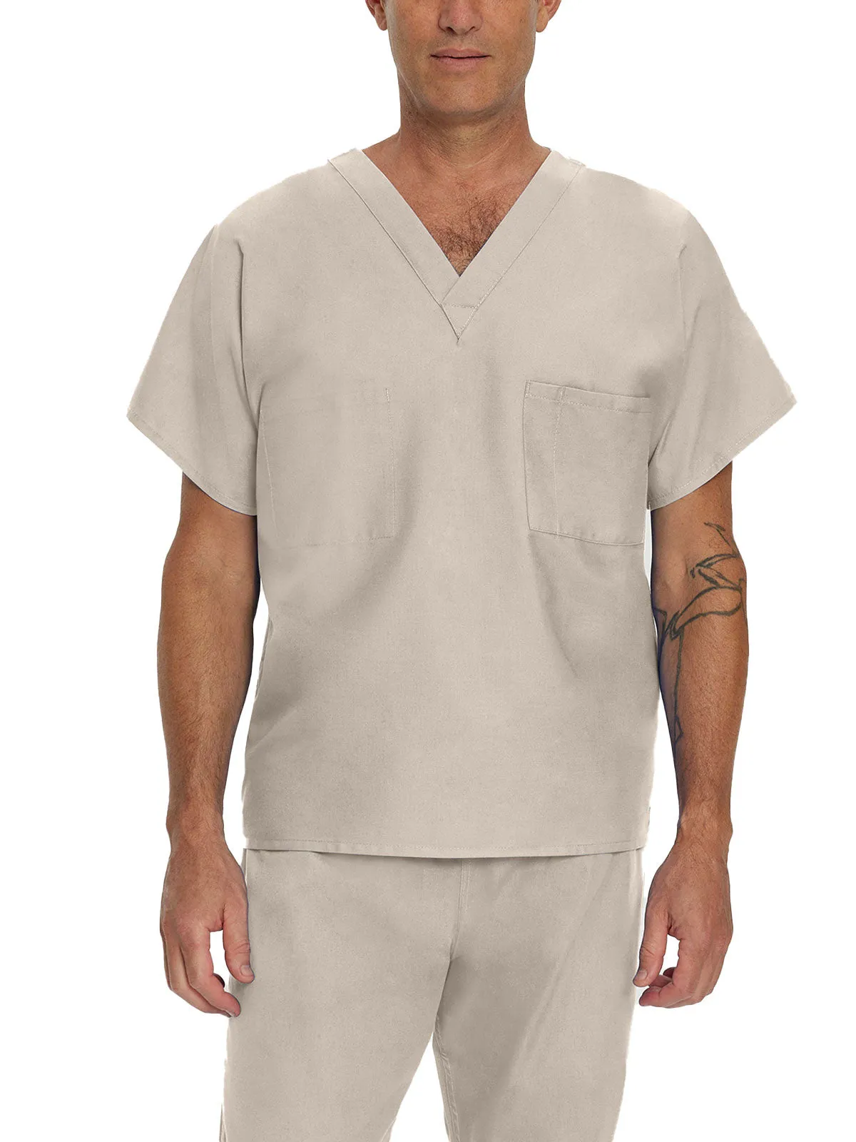 Essentials - Unisex Reversible V-Neck Classic Fit Solid Scrub Top
