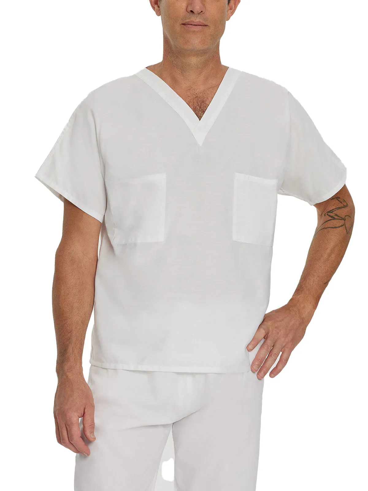 Essentials - Unisex Reversible V-Neck Classic Fit Solid Scrub Top