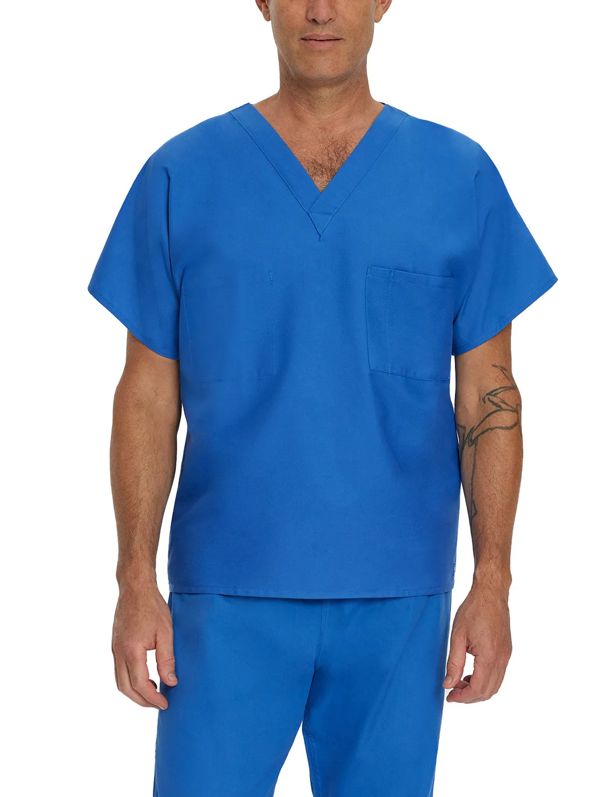 Essentials - Unisex Reversible V-Neck Classic Fit Solid Scrub Top