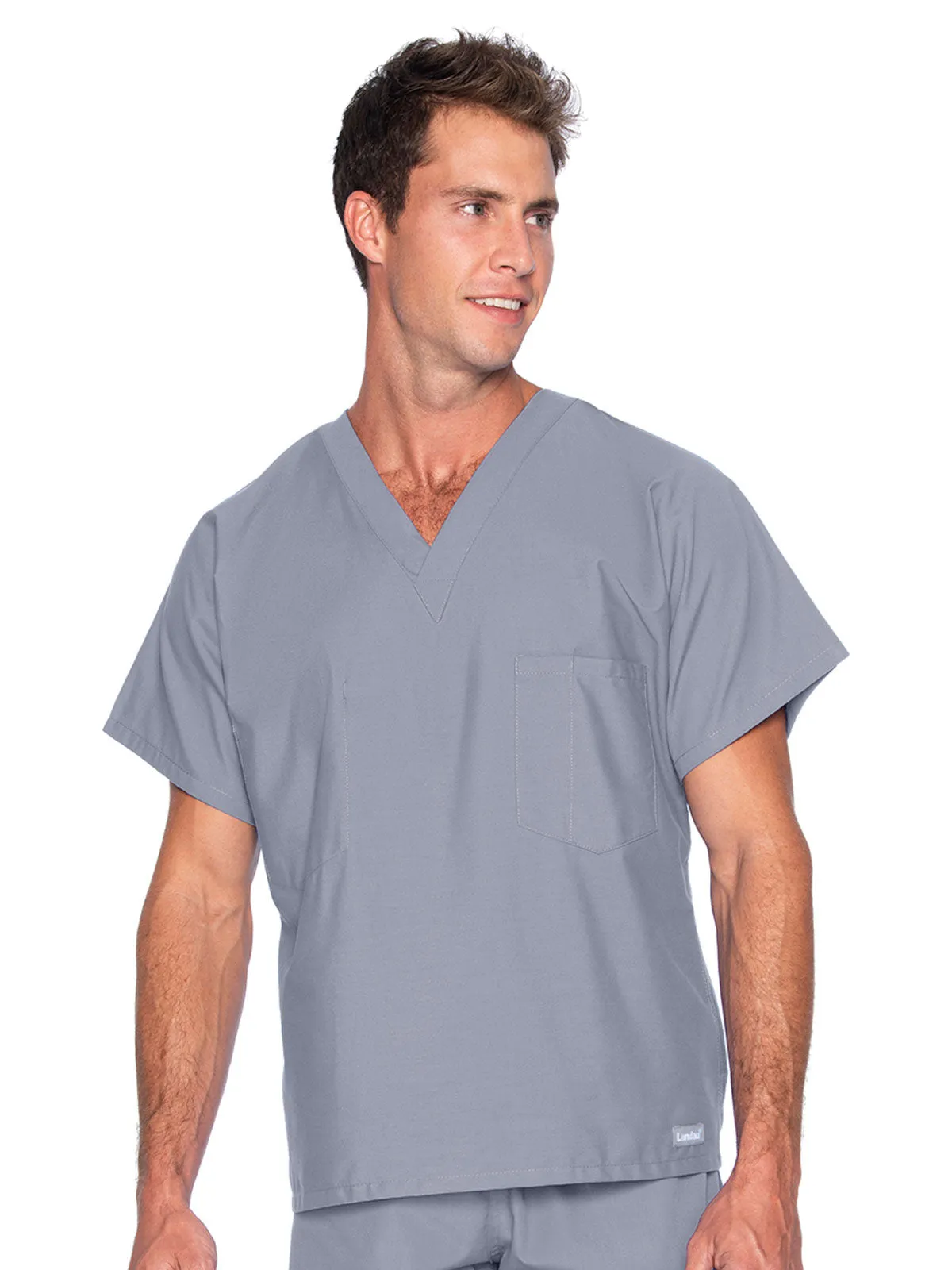 Essentials - Unisex Reversible V-Neck Classic Fit Solid Scrub Top